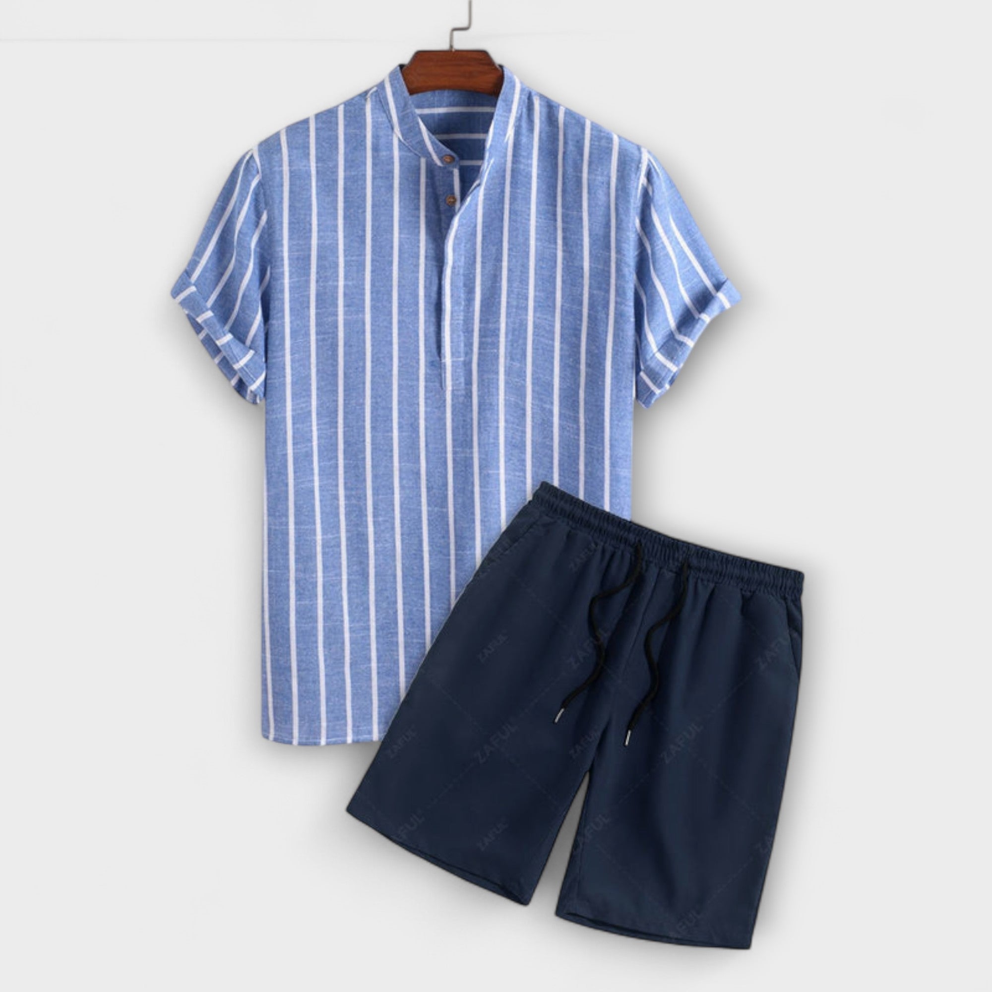 Elden™ | Linen Striped Shirt & Shorts
