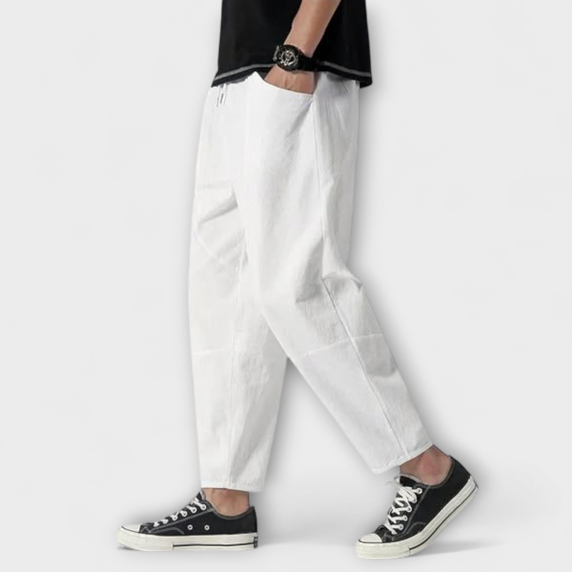 Elden™ | Linen Tapered Cropped Trousers