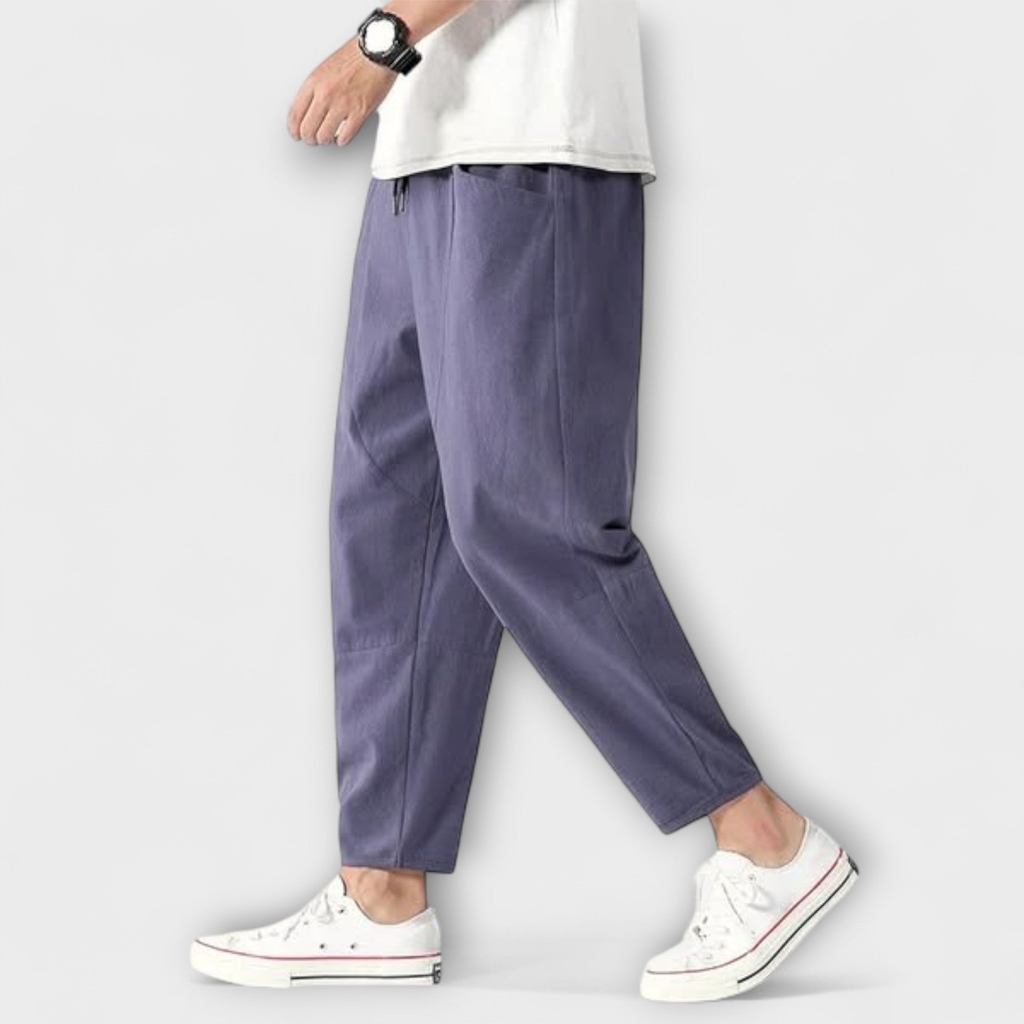 Elden™ | Linen Tapered Cropped Trousers