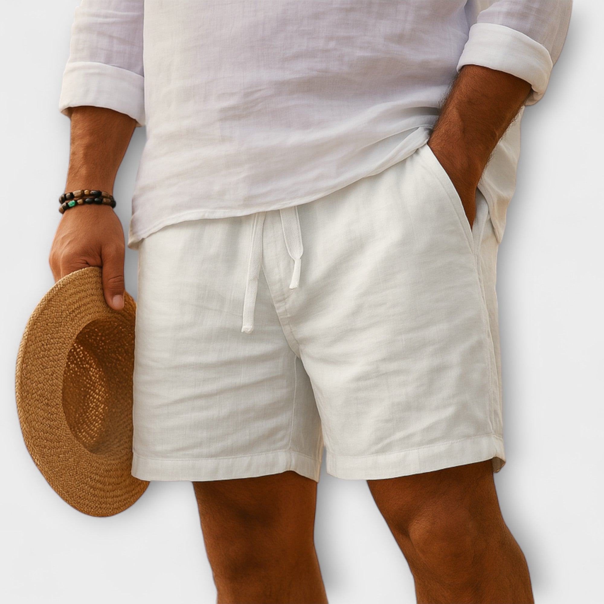 Elden™ | Linen Elastic Waist Shorts