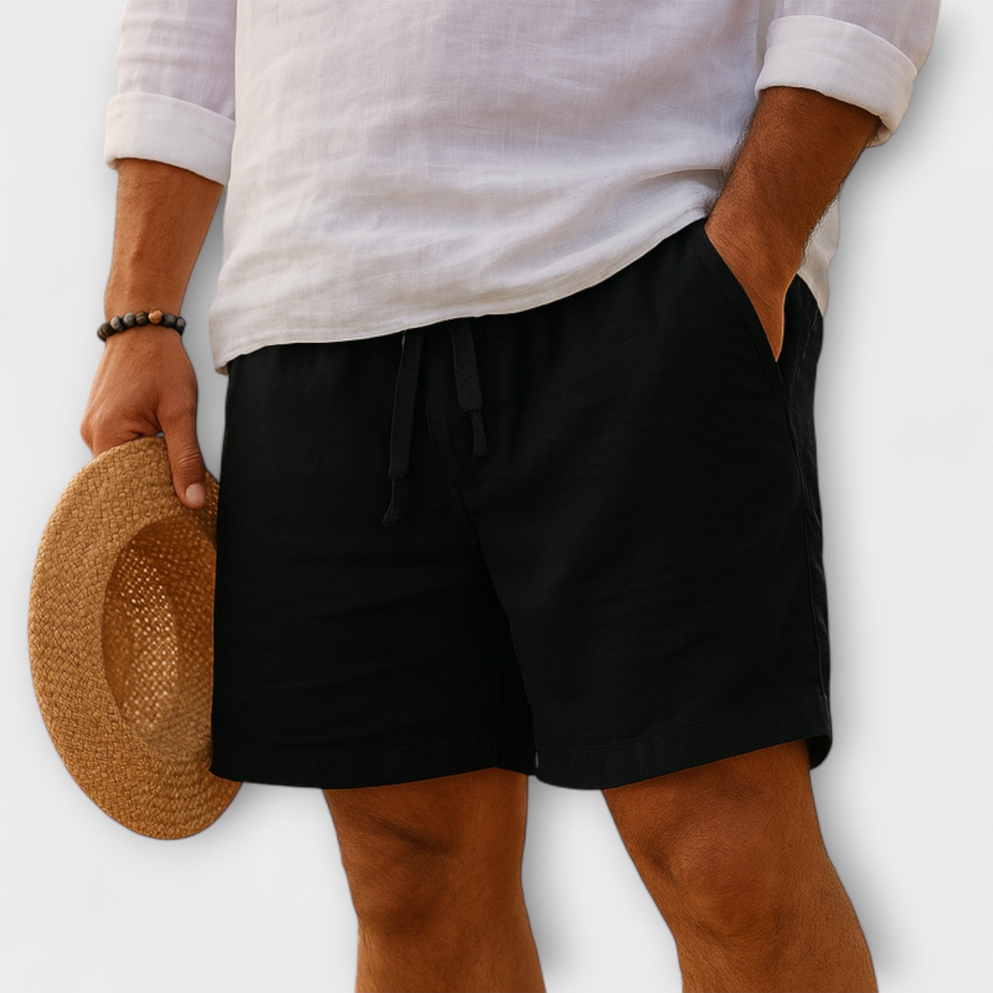 Elden™ | Linen Elastic Waist Shorts