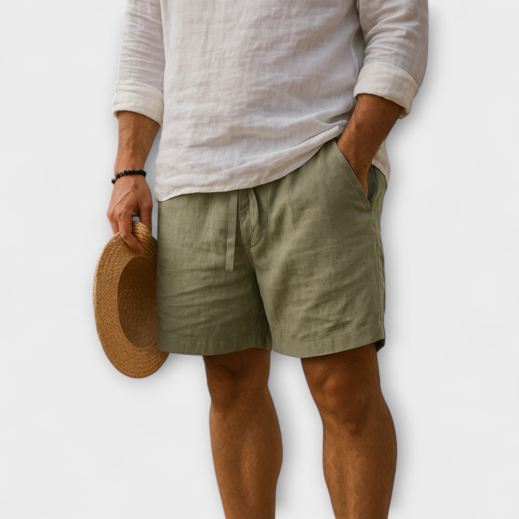Elden™ | Linen Elastic Waist Shorts