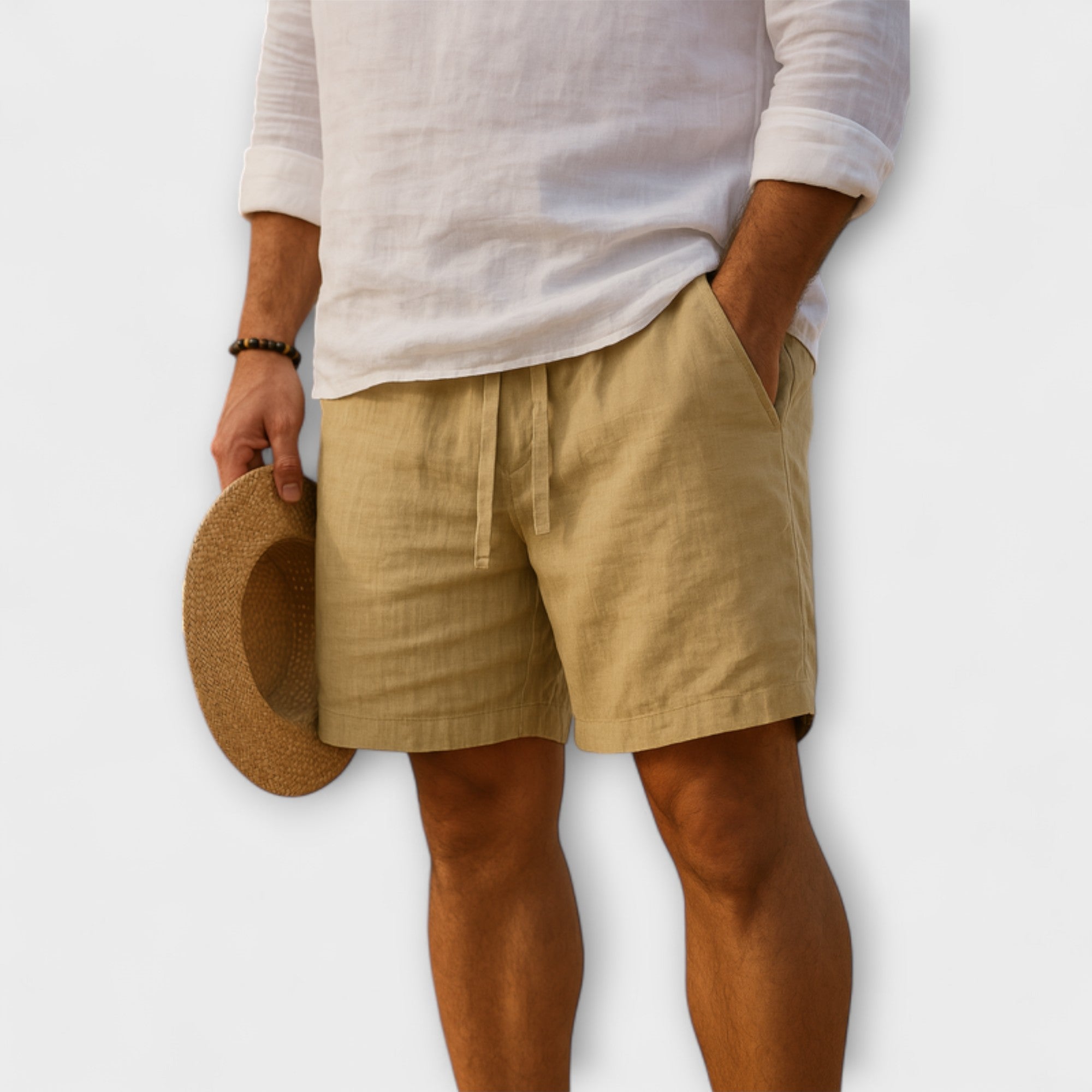 Elden™ | Linen Elastic Waist Shorts