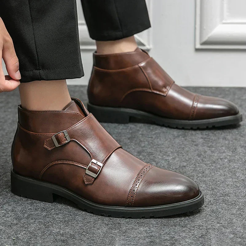 Elden™ | Faux Leather Double Monk Boots