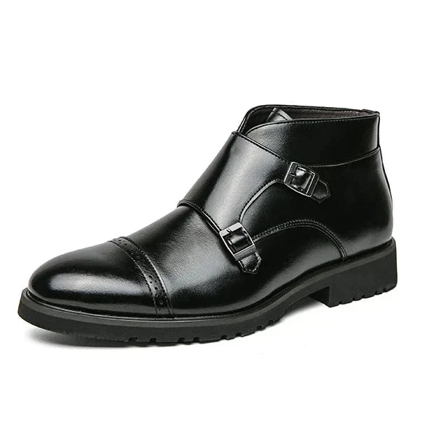 Elden™ | Faux Leather Double Monk Boots