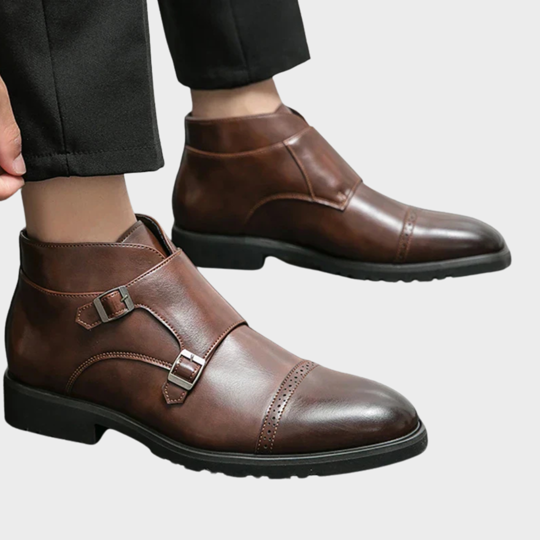 Elden™ | Faux Leather Double Monk Boots