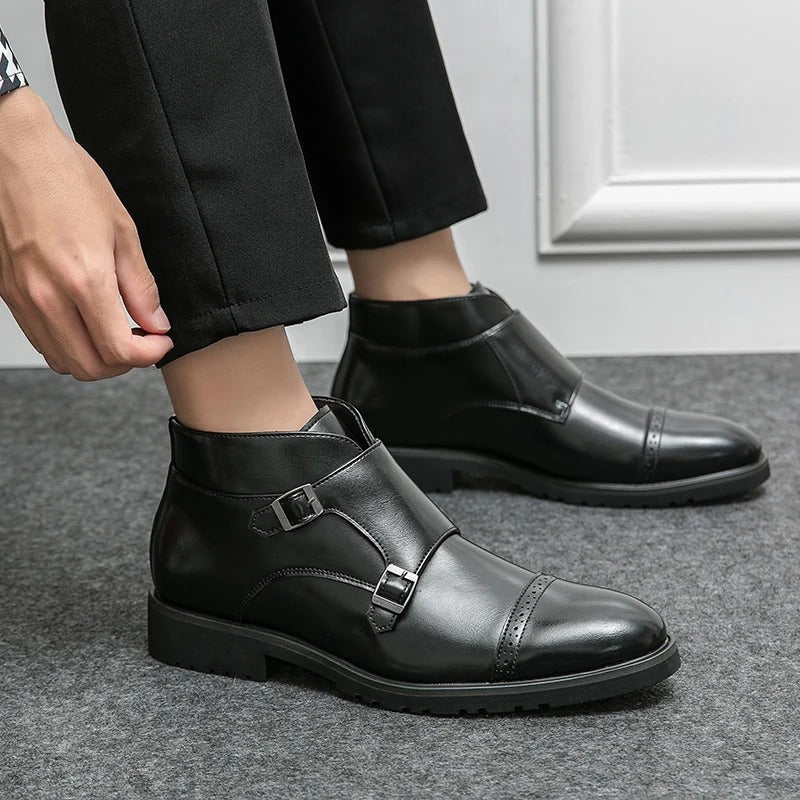 Elden™ | Faux Leather Double Monk Boots