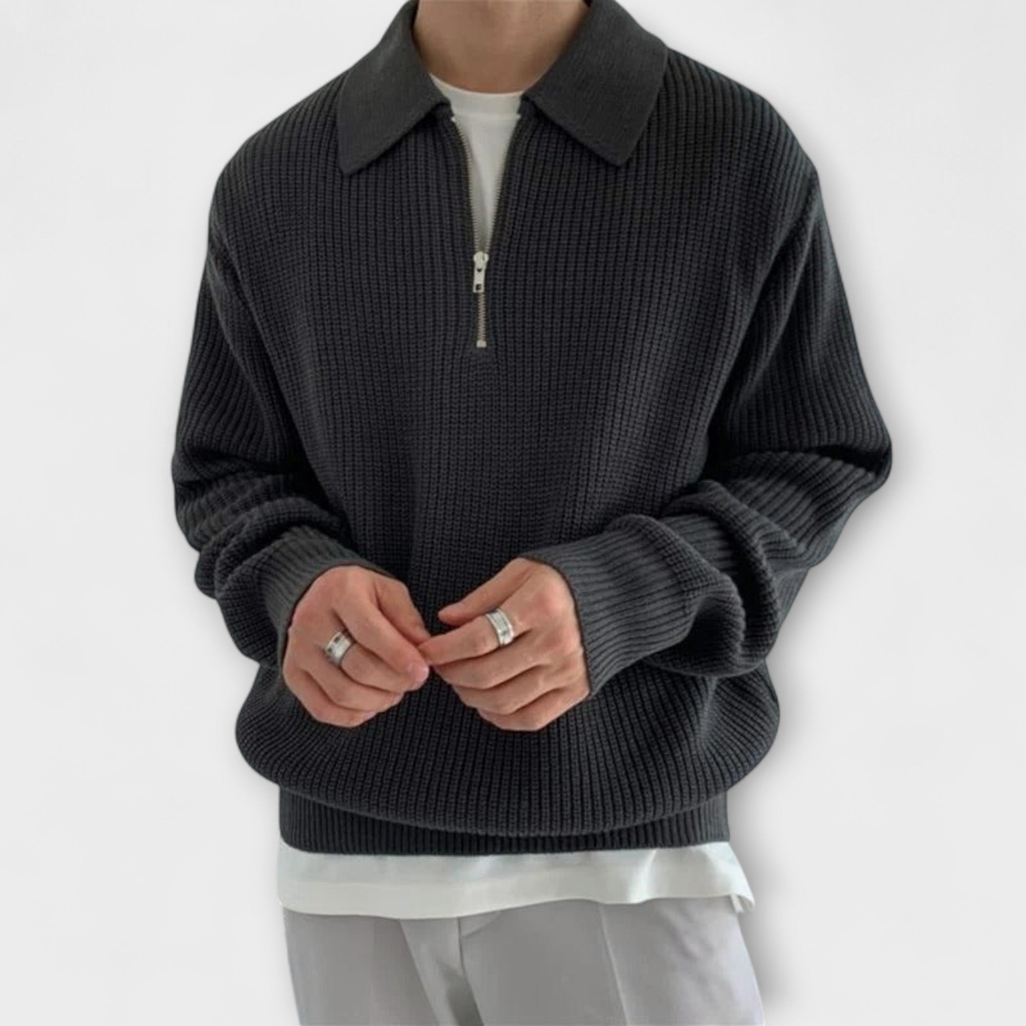 Elden™ | Elegant Cotton Polo Sweater