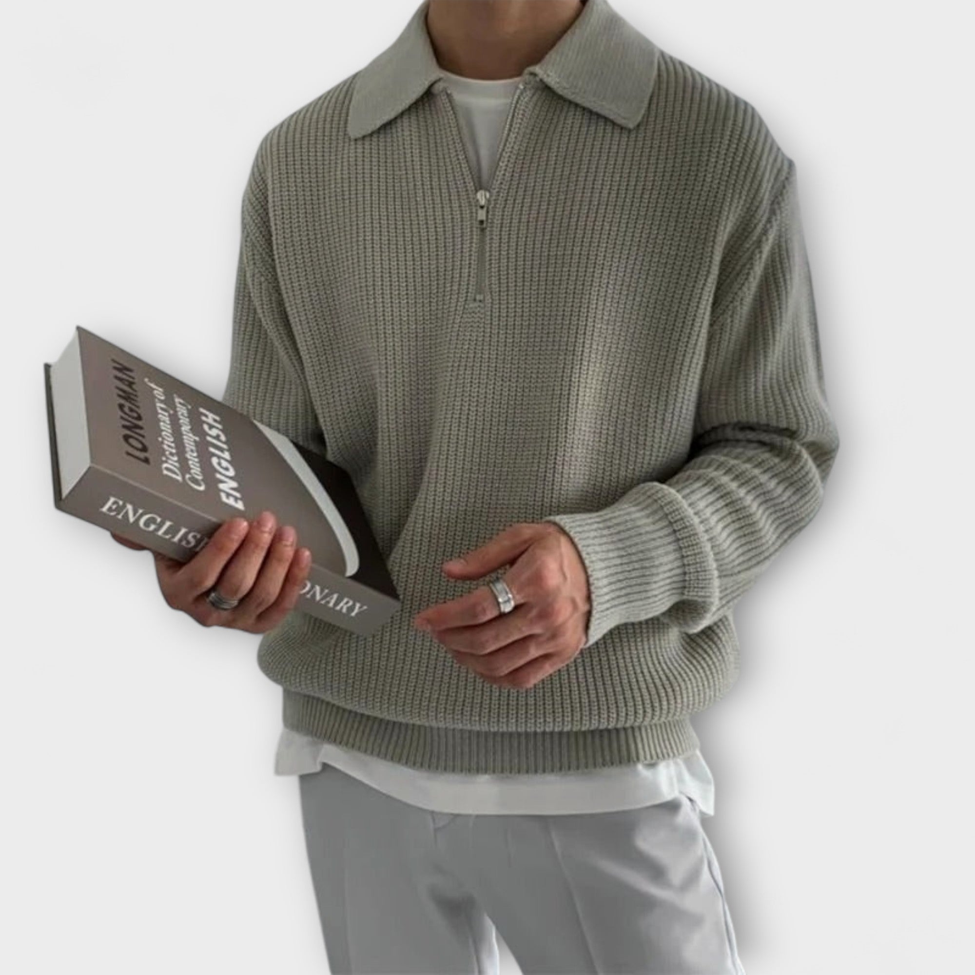 Elden™ | Elegant Cotton Polo Sweater