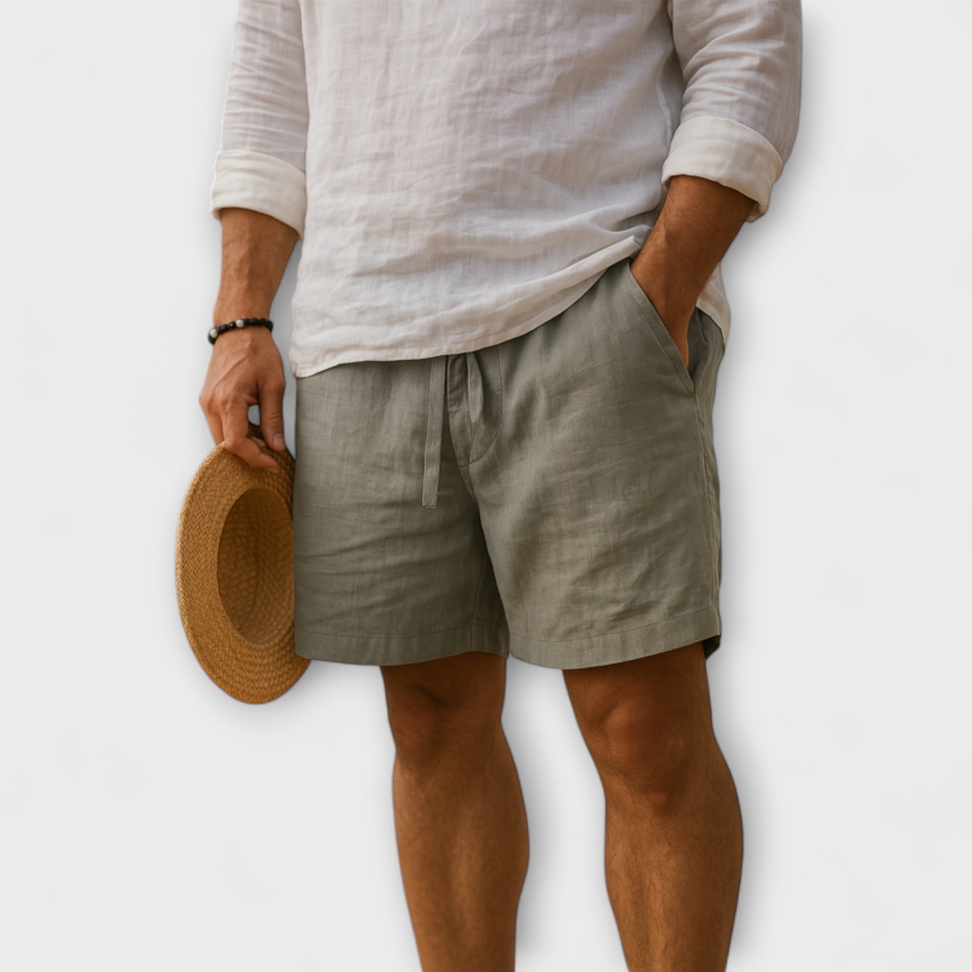 Elden™ | Linen Elastic Waist Shorts