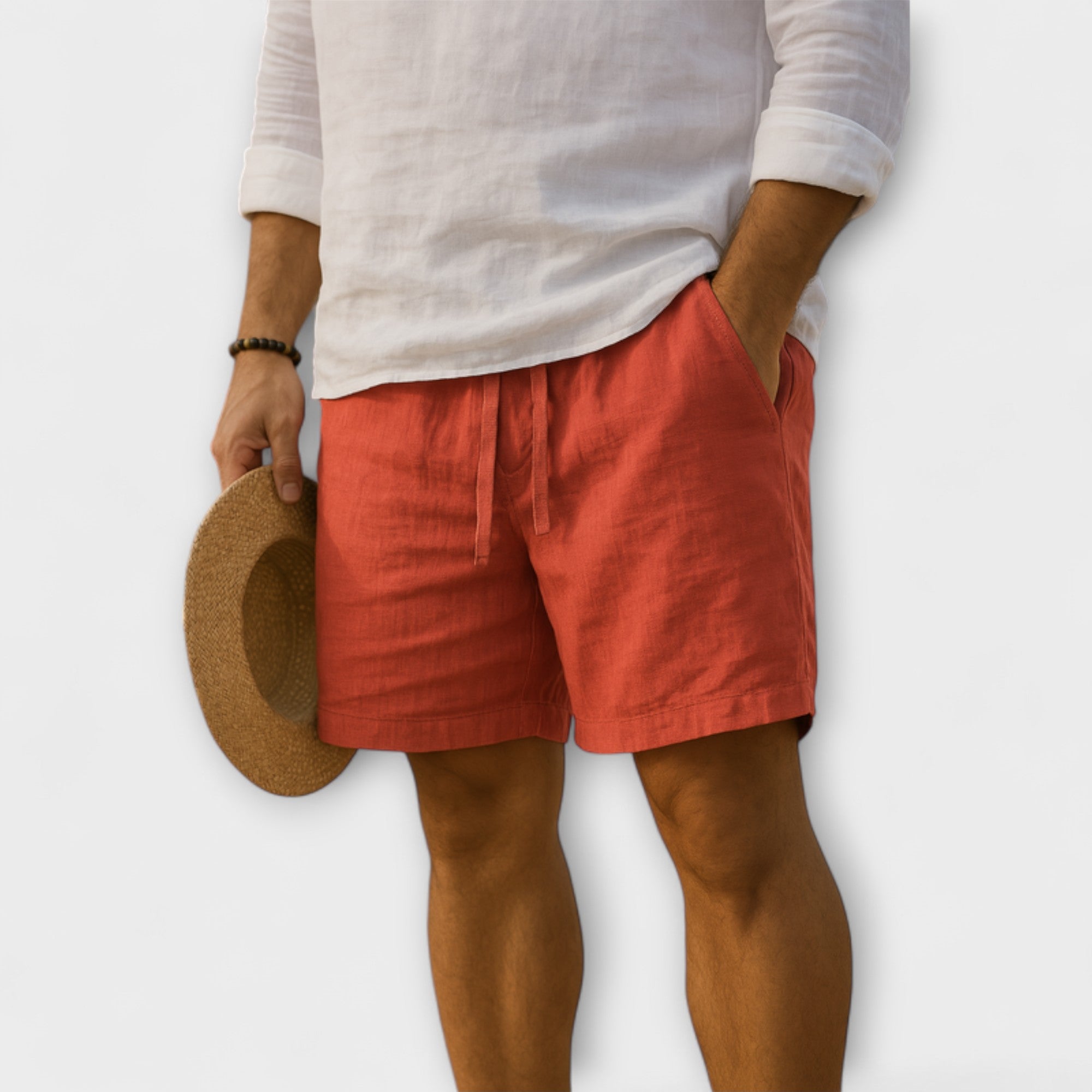 Elden™ | Linen Elastic Waist Shorts