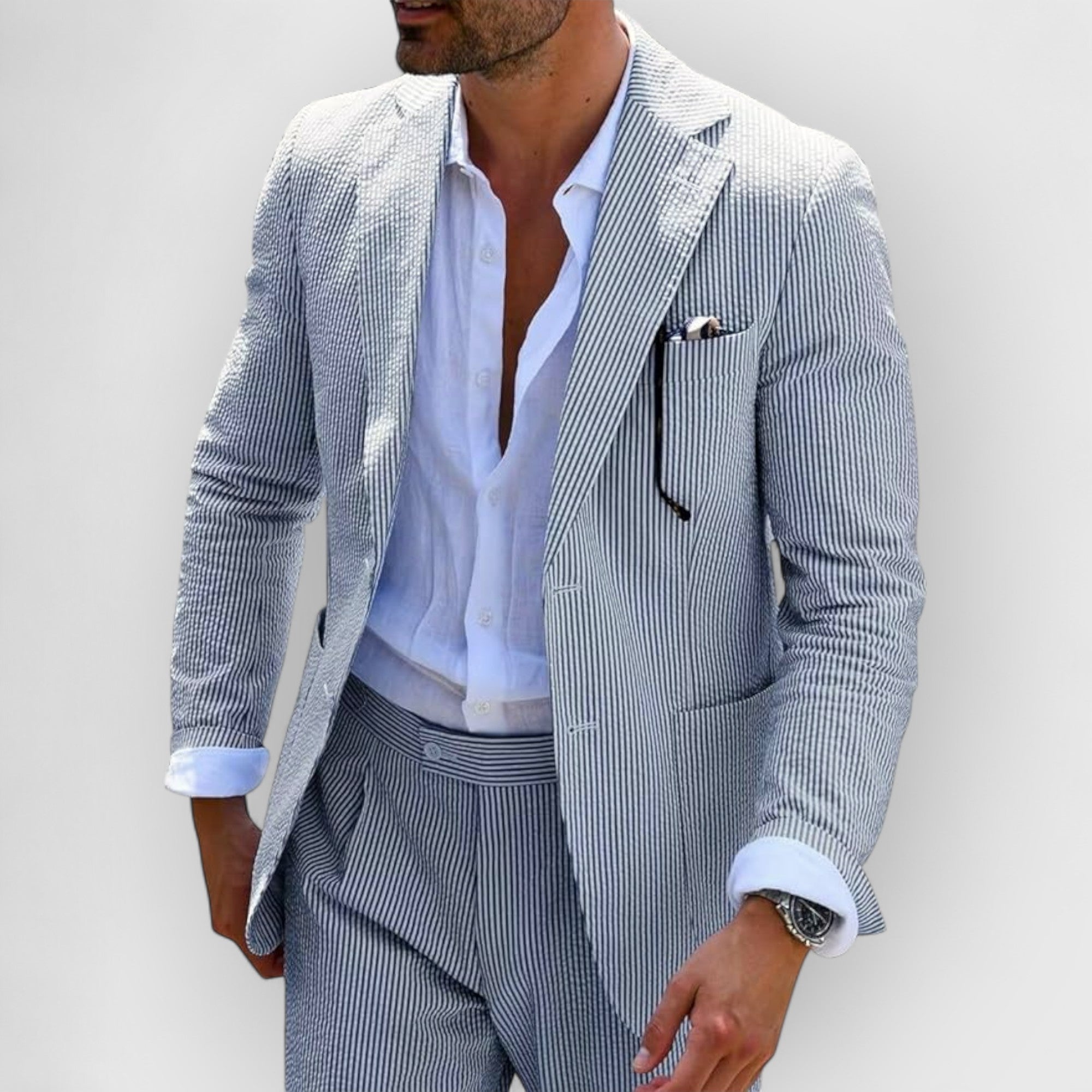 Elden™ | Striped Seersucker Suit