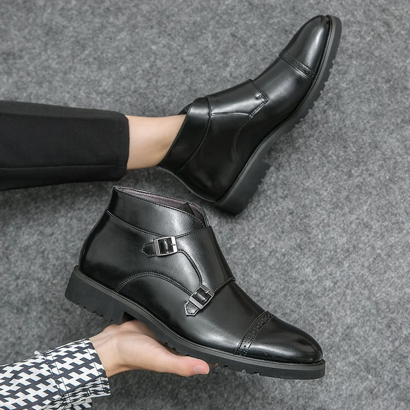 Elden™ | Faux Leather Double Monk Boots